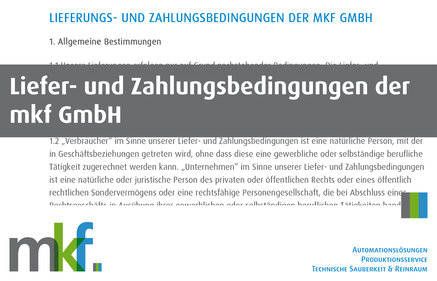 Liefer- und Zahlungsbedingungen der mkf GmbH